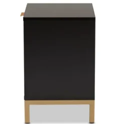 Nightstands-Kirkland's Home Black And Brown Single Drawer Nightstand Black/Brown