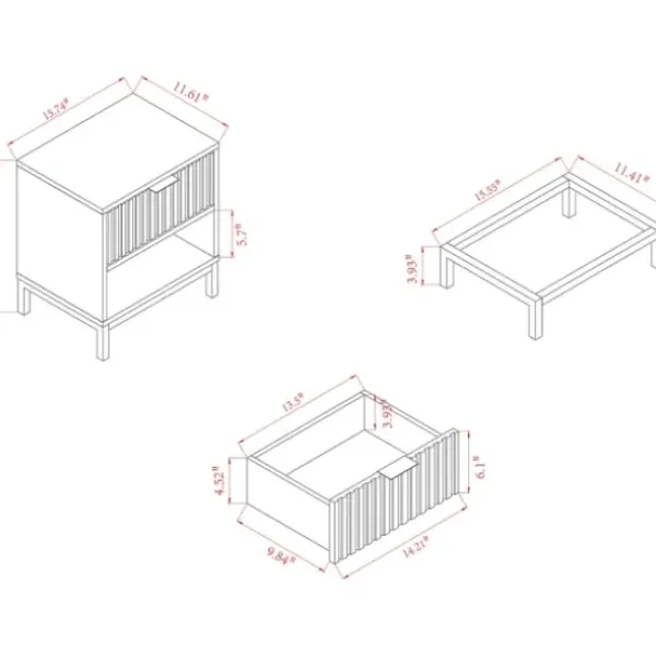 Nightstands-Kirkland's Home Black And Brown Single Drawer Nightstand Black/Brown