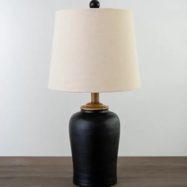 Table Lamps-Kirkland's Home Black And Brown Urn Table Lamp Ivory
