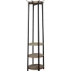 Entryway Furniture-Kirkland's Home Black And Brown Wood And Metal Shelf Coat Rack