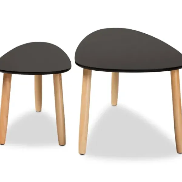 Coffee Tables-Kirkland's Home Black And Brown Wood Coffee Tables, Set Of 2 Black/Brown