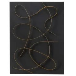 Wall Plaques-Kirkland's Home Black And Gold Abstract Wall Plaque Black/Gold
