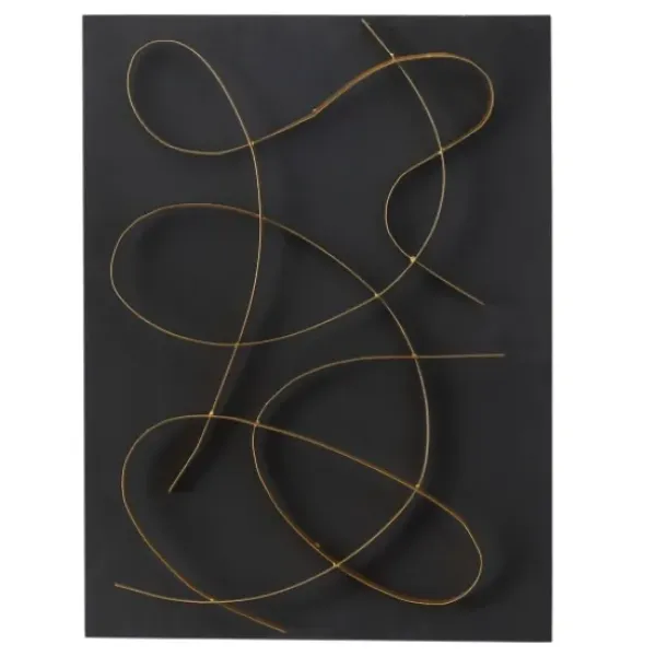 Wall Plaques-Kirkland's Home Black And Gold Abstract Wall Plaque Black/Gold