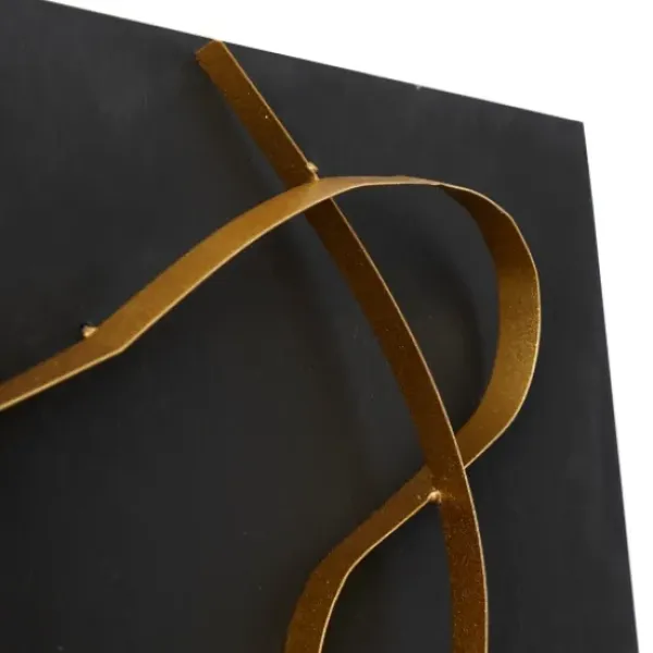 Wall Plaques-Kirkland's Home Black And Gold Abstract Wall Plaque Black/Gold