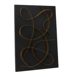 Wall Plaques-Kirkland's Home Black And Gold Abstract Wall Plaque Black/Gold