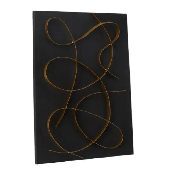 Wall Plaques-Kirkland's Home Black And Gold Abstract Wall Plaque Black/Gold
