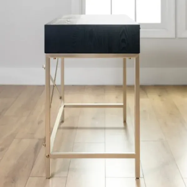 Office Furniture-Kirkland's Home Black And Gold Blake Desk