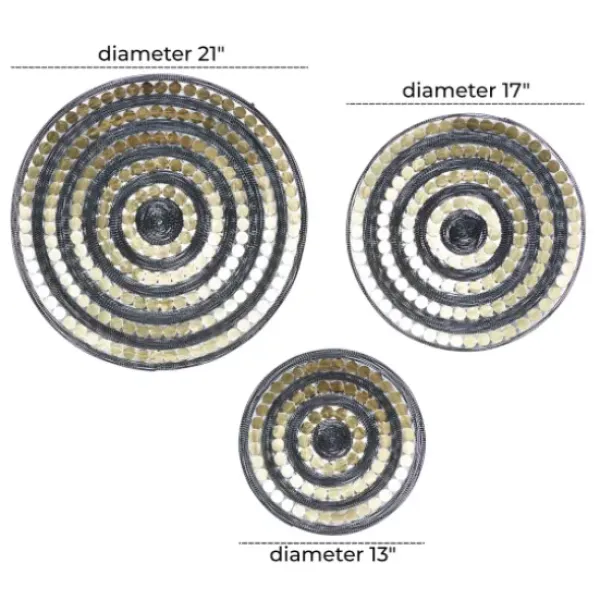 Wall Plaques-Kirkland's Home Black And Gold Concentric Wall Plates, Set Of 3 Black/Gold