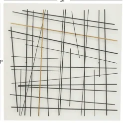 Wall Plaques-Kirkland's Home Black And Gold Iron Abstract Lines Plaque White/Gold/Black