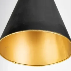Floor Lamps-Kirkland's Home Black And Gold Lined Metal Tripod Floor Lamp Black/Gold