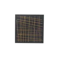 Wall Plaques-Kirkland's Home Black And Gold Metal Grid Wall Plaque Black/Gold