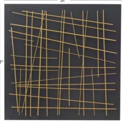 Wall Plaques-Kirkland's Home Black And Gold Metal Grid Wall Plaque Black/Gold