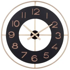 Clocks-Kirkland's Home Black And Gold Open Frame Axis Clock