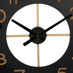 Clocks-Kirkland's Home Black And Gold Open Frame Axis Clock