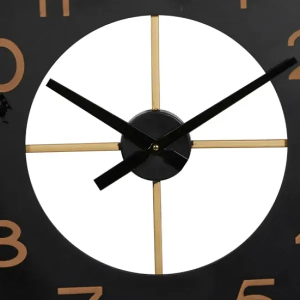 Clocks-Kirkland's Home Black And Gold Open Frame Axis Clock