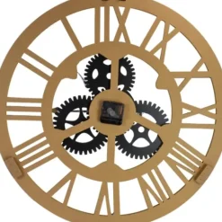 Clocks-Kirkland's Home Black And Gold Roman Numeral Wall Clock