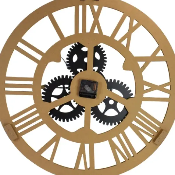 Clocks-Kirkland's Home Black And Gold Roman Numeral Wall Clock