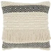 Pillows-Kirkland's Home Black And Ivory Moroccan Textured Pillow Ivory/Black