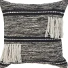 Pillows-Kirkland's Home Black And Natural Mingled Texture Pillow Black/Ivory