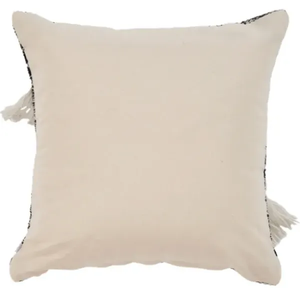 Pillows-Kirkland's Home Black And Natural Mingled Texture Pillow Black/Ivory