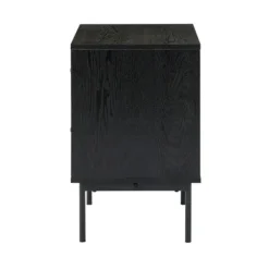 Nightstands-Kirkland's Home Black And Natural Wood 2-Drawer Nightstand