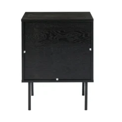Nightstands-Kirkland's Home Black And Natural Wood 2-Drawer Nightstand