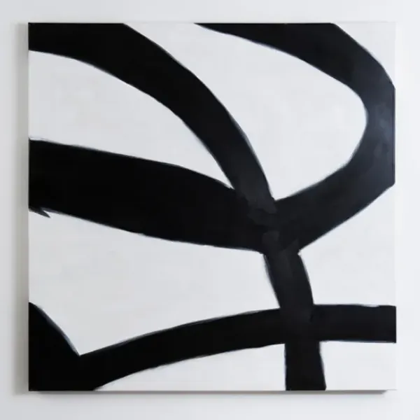Canvas Art-Kirkland's Home Black And White Abstract Canvas Wall Art White/Black