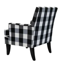 Accent Chairs-Kirkland's Home Black And White Buffalo Check Armchair Black/White
