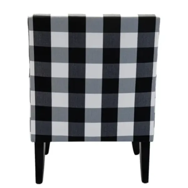 Accent Chairs-Kirkland's Home Black And White Buffalo Check Armchair Black/White