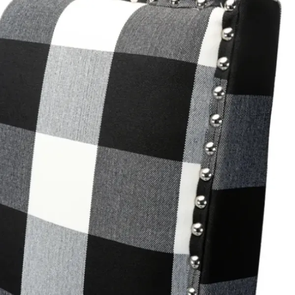 Accent Chairs-Kirkland's Home Black And White Buffalo Check Armchair Black/White