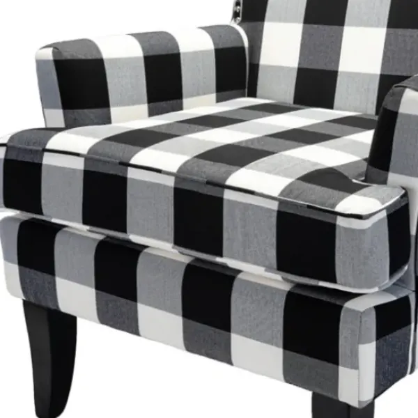 Accent Chairs-Kirkland's Home Black And White Buffalo Check Armchair Black/White