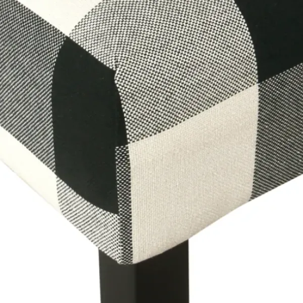 Bar Stools & Counter Height Stools-Kirkland's Home Black And White Buffalo Check Counter Stool Black/White