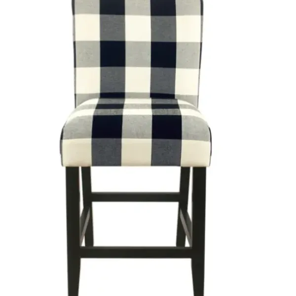 Bar Stools & Counter Height Stools-Kirkland's Home Black And White Buffalo Check Counter Stool Black/White