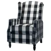 Accent Chairs-Kirkland's Home Black And White Buffalo Check Wingback Recliner Black/White