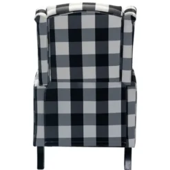Accent Chairs-Kirkland's Home Black And White Buffalo Check Wingback Recliner Black/White