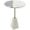 Accent & End Tables-Kirkland's Home Black And White Chevron Marble Accent Table