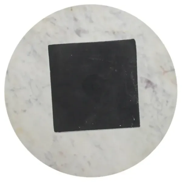 Accent & End Tables-Kirkland's Home Black And White Chevron Marble Accent Table