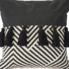 Pillows-Kirkland's Home Black And White Chevron Pillow With Tassels Black/White