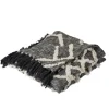 Blankets & Throws-Kirkland's Home Black And White Cotton Geometric Tufted Throw Black/White