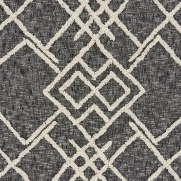 Blankets & Throws-Kirkland's Home Black And White Cotton Geometric Tufted Throw Black/White