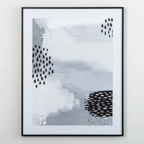 Framed Art-Kirkland's Home Black And White Dot Ii Framed Art Print Black/White