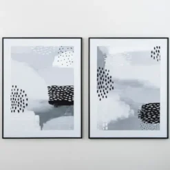 Framed Art-Kirkland's Home Black And White Dot Ii Framed Art Print Black/White