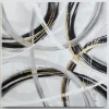 Canvas Art-Kirkland's Home Black And White Foiled Abstract Canvas Art Print Black/White/Gray