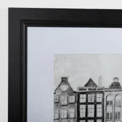 Framed Art-Kirkland's Home Black And White Houses Framed Art Print Black/White