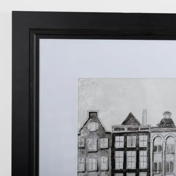Framed Art-Kirkland's Home Black And White Houses Framed Art Print Black/White