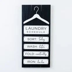Wall Quotes & Signs-Kirkland's Home Black And White Laundry Hanger Plaque Black/White