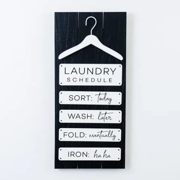 Wall Quotes & Signs-Kirkland's Home Black And White Laundry Hanger Plaque Black/White