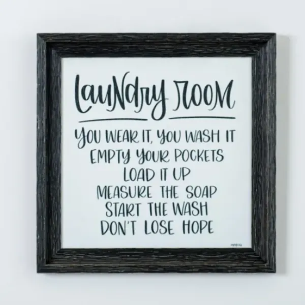 Wall Quotes & Signs-Kirkland's Home Black And White Laundry Rules Wall Plaque Black/White