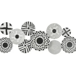 Wall Plaques-Kirkland's Home Black And White Layered Plates Wall Sculpture Black/White