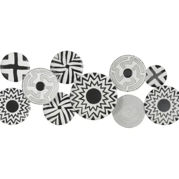 Wall Plaques-Kirkland's Home Black And White Layered Plates Wall Sculpture Black/White